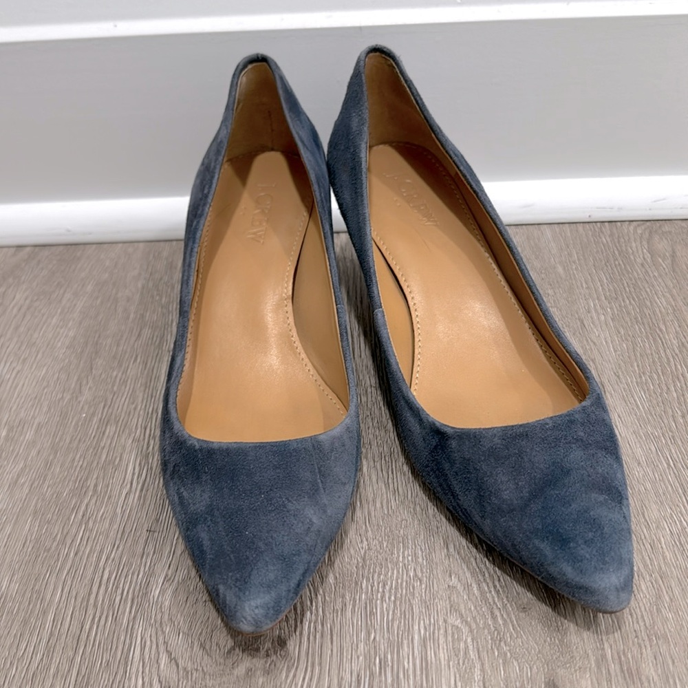 Like new jcrew blue suede heels